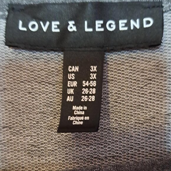 Love & Legend Grey Top with silver bars Size 3XL - Picture 2 of 4